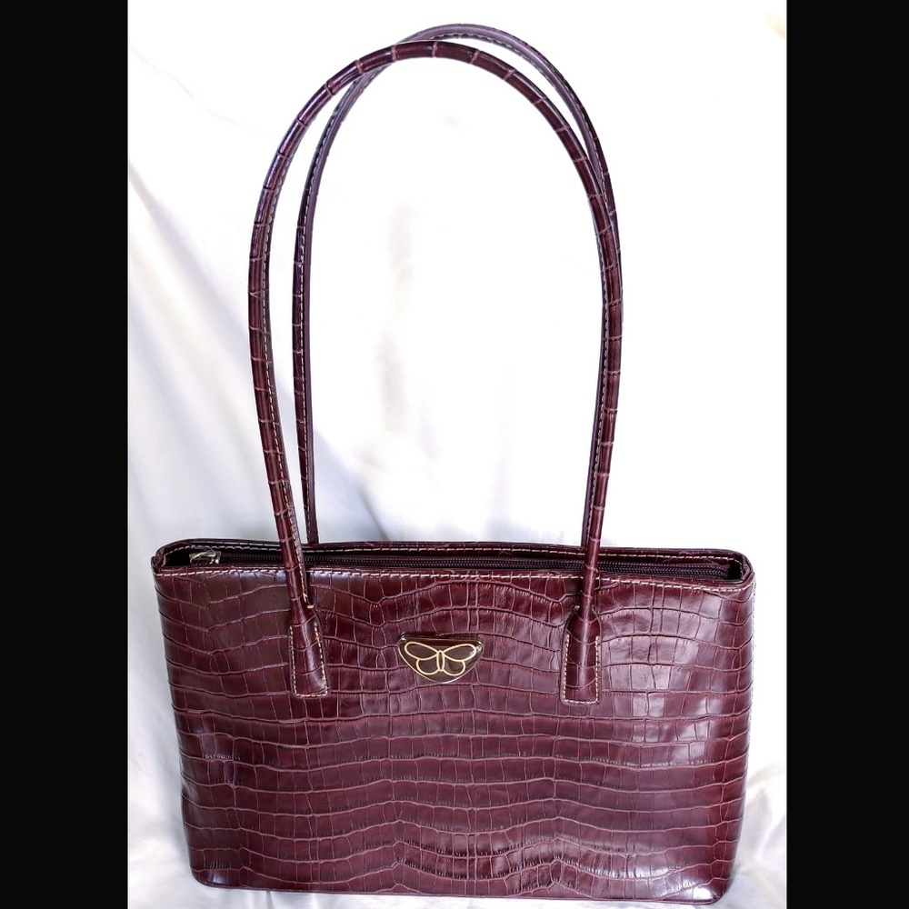 Crocodile style shoulder tote bag
